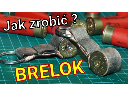 Recykling łusek ze strzelnic i polowań - skórzany breloczek